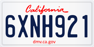 CA license plate 6XNH921
