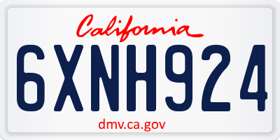 CA license plate 6XNH924