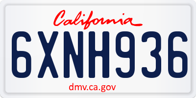 CA license plate 6XNH936