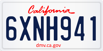 CA license plate 6XNH941