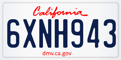 CA license plate 6XNH943