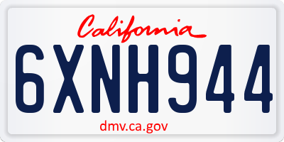 CA license plate 6XNH944