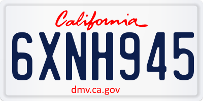 CA license plate 6XNH945
