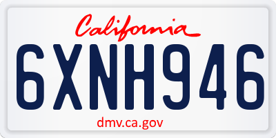 CA license plate 6XNH946