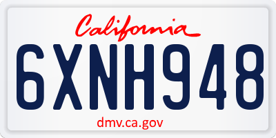 CA license plate 6XNH948