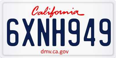 CA license plate 6XNH949