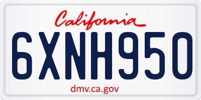 CA license plate 6XNH950