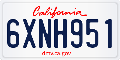 CA license plate 6XNH951