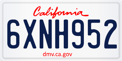 CA license plate 6XNH952