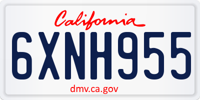 CA license plate 6XNH955