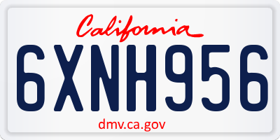CA license plate 6XNH956