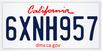CA license plate 6XNH957