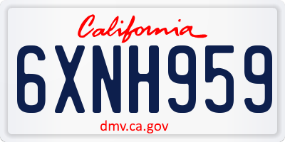 CA license plate 6XNH959