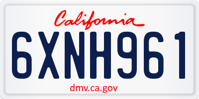 CA license plate 6XNH961