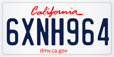 CA license plate 6XNH964