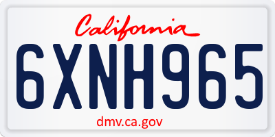 CA license plate 6XNH965