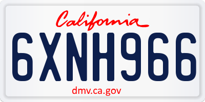 CA license plate 6XNH966
