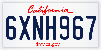 CA license plate 6XNH967