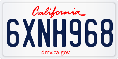 CA license plate 6XNH968