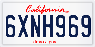 CA license plate 6XNH969