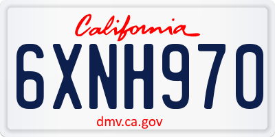 CA license plate 6XNH970