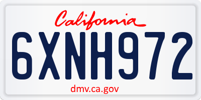 CA license plate 6XNH972