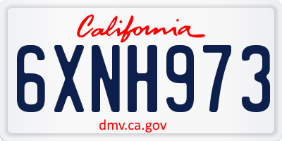 CA license plate 6XNH973