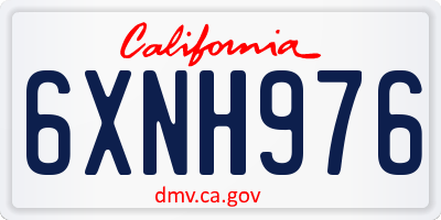 CA license plate 6XNH976