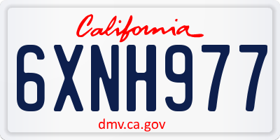 CA license plate 6XNH977
