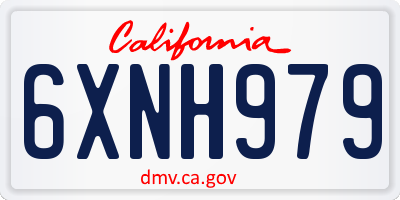 CA license plate 6XNH979