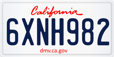 CA license plate 6XNH982