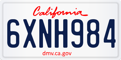 CA license plate 6XNH984