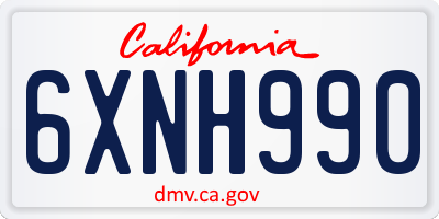 CA license plate 6XNH990