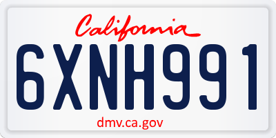 CA license plate 6XNH991