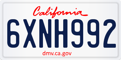 CA license plate 6XNH992