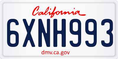 CA license plate 6XNH993