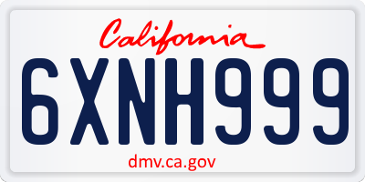CA license plate 6XNH999