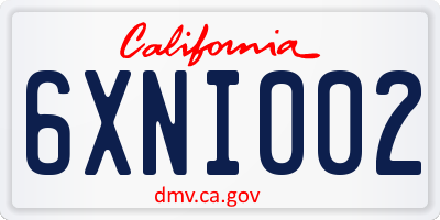 CA license plate 6XNI002