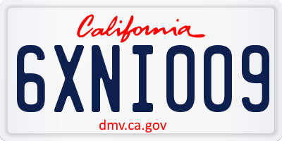 CA license plate 6XNI009