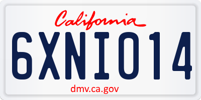 CA license plate 6XNI014