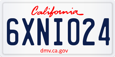 CA license plate 6XNI024