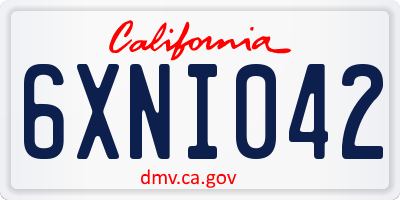 CA license plate 6XNI042
