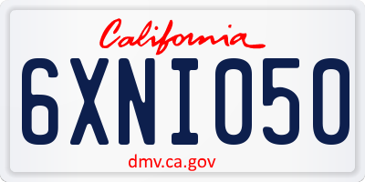 CA license plate 6XNI050