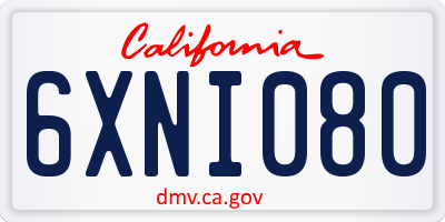 CA license plate 6XNI080