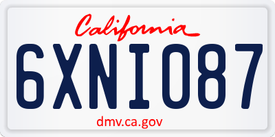 CA license plate 6XNI087