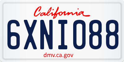 CA license plate 6XNI088