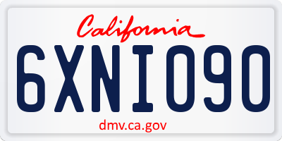 CA license plate 6XNI090