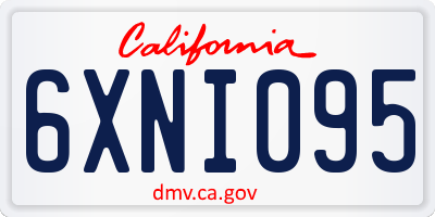 CA license plate 6XNI095