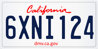 CA license plate 6XNI124