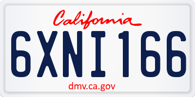CA license plate 6XNI166